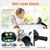 2-in-1 Foldable Activity Push Walker with Adjustable Height-Dark Gray