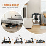 2-in-1 Foldable Activity Push Walker with Adjustable Height-Dark Gray