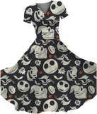 *PREORDERS ARRIVING BY OCTOBER* WOMEN'S VINTAGE HALLOWEEN MOVIE PRINT MAXI DRESS