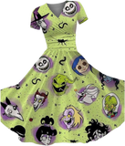 *PREORDERS ARRIVING BY OCTOBER* WOMEN'S VINTAGE HALLOWEEN MOVIE PRINT MAXI DRESS