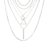 Triangle Bar Pendant Multilayer Women's Necklace