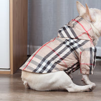 Simple Waterproof Windbreaker Fabric Plaid Pet Dog Clothes Autumn Teddy Schnauzer Bichon Frise Jarre Aero Bull Clothing