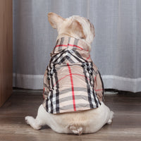 Simple Waterproof Windbreaker Fabric Plaid Pet Dog Clothes Autumn Teddy Schnauzer Bichon Frise Jarre Aero Bull Clothing