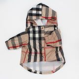 Simple Waterproof Windbreaker Fabric Plaid Pet Dog Clothes Autumn Teddy Schnauzer Bichon Frise Jarre Aero Bull Clothing