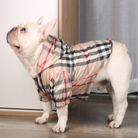 Simple Waterproof Windbreaker Fabric Plaid Pet Dog Clothes Autumn Teddy Schnauzer Bichon Frise Jarre Aero Bull Clothing