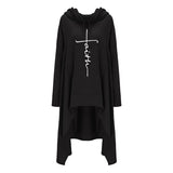 Long embroidered cloak hooded sweater