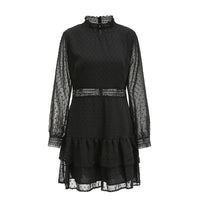 Women's openwork long sleeve dress