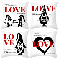 Red Cartoon Letter Series Valentine's Day Pillowcase Peach Skin Sofa Pillowcase