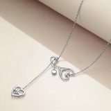 Sterling Silver Stethoscope Jewelry Heartbeat EKG Lariat Y Necklace for Women Doctor Nurse Gift
