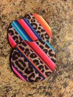 Serape Leopard Car Coasters