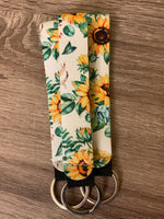 Sunflower Bull Skull Key Fobs
