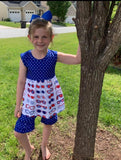July 4th Sunglasses Ruffle Shorts Set
