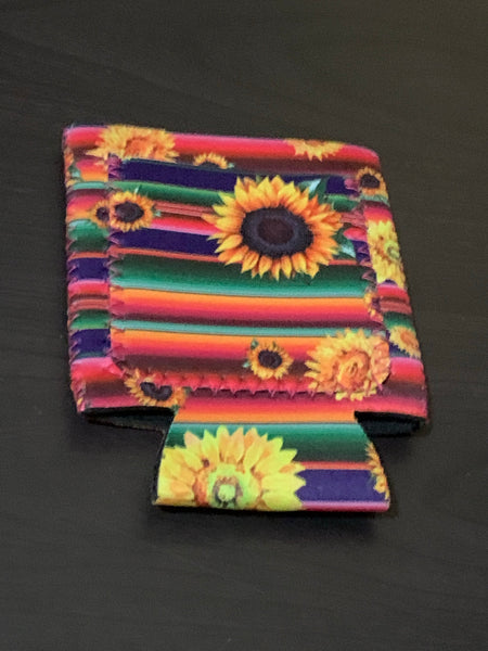 Sunflower Serape Pocket Can Cooler
