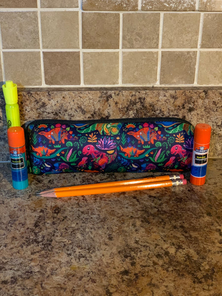 Colorful Dino Pencil Bag